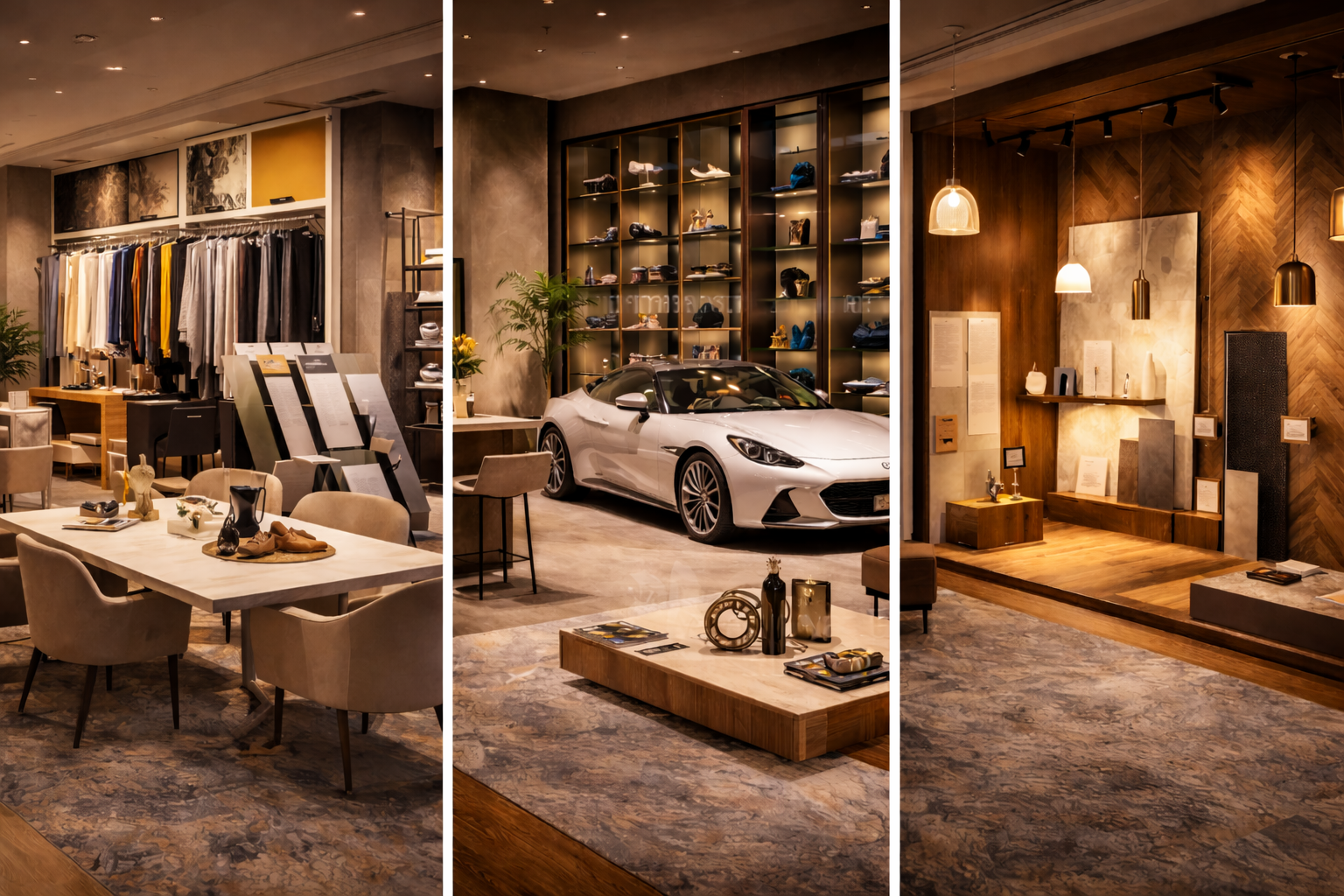 Virtual tour 3D per showroom con spazi espositivi, prodotti e layout personalizzati